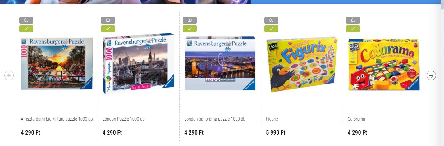 ujdonsagok kivalasztasa játék rendelésnél